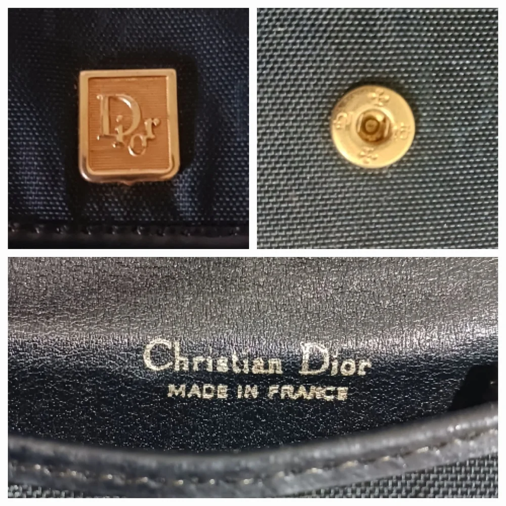 Dior Vintage Black Diorissimo Monogram Flap Coin Purse Pouch